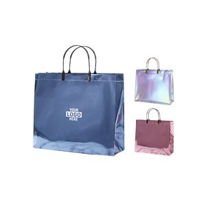 Unisex PVC Handheld Laser <b>Bag</b> Customized Casual Tote Two Handles Open Closure for Clothing Shopping Storage Plastic <b>Gift</b> Handbag - Product Image 1