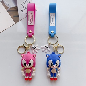 LLavero de juguete sónico de dibujos animados 3D personalizado colgante bolsa de pareja accesorios de llavero de coche regalo muñequera llaveros - Product Image 2