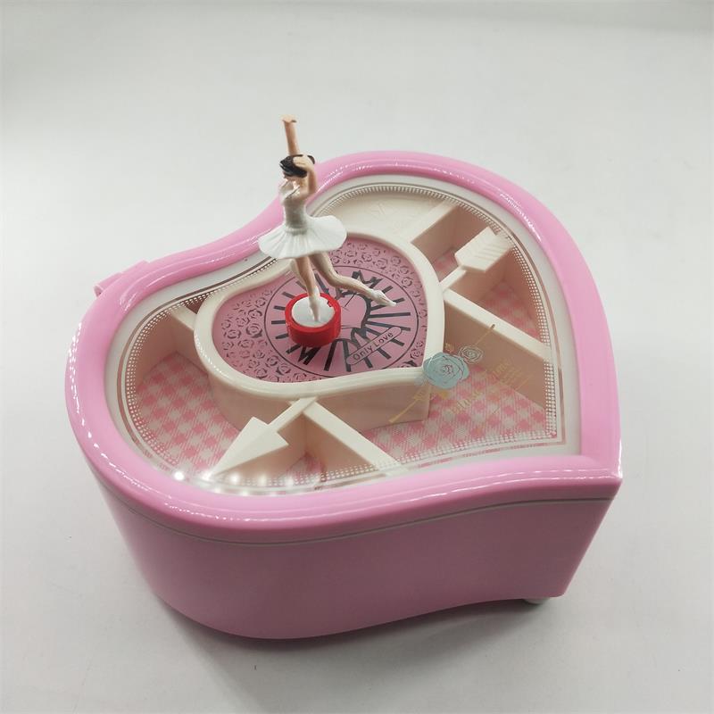 VANZACK Heart-Shaped Ballerina Music Box - Jewelry Storage With Dancing Girl, Home Decor Gift