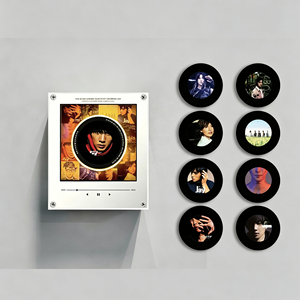 Album photo NFC personnalisé, lecteur de musique, aimant de réfrigérateur avec effet de lumière LED rotative, 9 disques NFC pour cadeau - Product Image 1