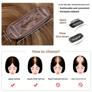 Europei americani di esportazione <span class=keywords><strong>parrucca</strong></span> anteriore in pizzo per le donne piccoli capelli sintetici realistici aria frangia capelli capelli grigi - Product Image 3