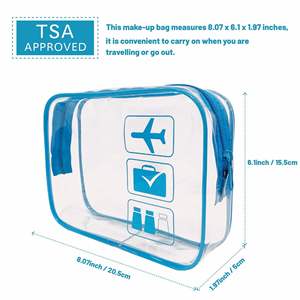 Custom TSA Approved Polyester Clear for <b>Case</b> with Zipper Quart Size Airline Carry-On Compliant for Travel and Gifts - Product Image 3