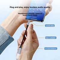 Adaptateur casque analogique 3,5 mm vers Type-C femelle (cuivre) pour smartphones, tablettes et ordinateurs