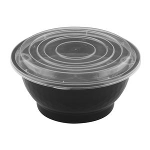 Tiya Disposable Lunch Box Plastic Round Noodle Bowl With Compartment PP Plastic Disposable Noodle Bowl With <b>Lid</b> - Product Image 1