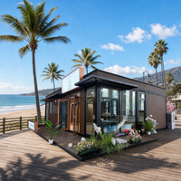 Conteneur de café portable 40 pieds High Cube, conception de kiosque personnalisée pour jardin, terrasse, patio, plage et complexe hôtelier