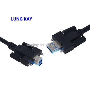 สายเคเบิลกล้องอุตสาหกรรม USB 3.0 แบบ B ตัวผู้ต่อ A ตัวผู้ พร้อมตัวล็อคแบบสกรู ป้องกันสัญญาณรบกวนด้วยการถักสองชั้น สำหรับการซิงโครไนซ์เครื่องพิมพ์ - Product Image 4