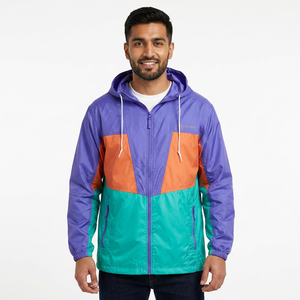 Custom Logo 100% Polyester Nylon Waterproof <b>Zip</b> <b>up</b> <b>Jackets</b> Outdoor Sports Running <b>Jacket</b> Mens Hooded Windbreaker <b>Jacket</b> - Product Image 1