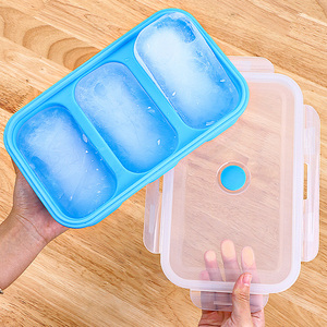 Tùy chỉnh hình chữ nhật <span class=keywords><strong>Silicone</strong></span> 3 cho 1 <span class=keywords><strong>cup</strong></span> phần đóng băng nước dùng hoặc nước sốt súp khuôn <span class=keywords><strong>Ice</strong></span> <span class=keywords><strong>Cube</strong></span> khay - Product Image 4