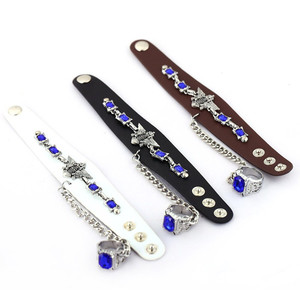 Bracelets en cuir punk avec logo de l'œil d'Otto de l'anime <span class=keywords><strong>Kuroshitsuji</strong></span>, accessoires de cosplay, cadeaux unisexes hip-hop - Product Image 6