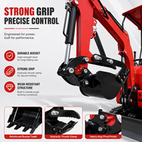 Mini-excavatrice sur chenilles de 180 mm, excavatrice compacte pour travaux agricoles et aménagement paysager sur sols meubles