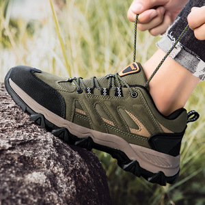 Chaussures de randonnée légères pour hommes, dessus en maille PU, confortables, résistantes à l'usure, chaussures de marche toutes saisons - Product Image 2