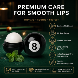 Unique Billiard Style Lip Balm Moisturizer Daily Soft Smooth Hydration Comfort Portable Pocket Size Black Eight ball Lip Balm - Product Image 4