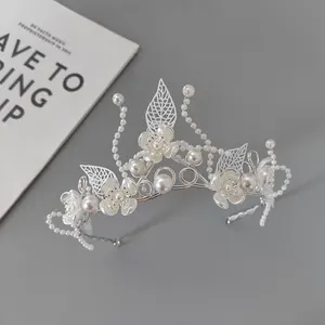 Cabeça de noiva artesanal com cristal, decoração de cabelo com borla coroa, fio de casamento, fotografia, tiara com acessórios