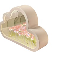 Tulipe miroir lampe infini fleur effet décor nuage en forme de fleur miroir à la main bricolage matériel paquet tulipe veilleuse