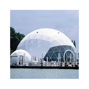 Al Aire Libre de lujo Camping diámetro media esfera familia restaurante redondo jardín geodésico cúpula tienda para la venta