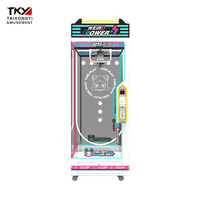 Machine distributrice géante de jouets en peluche avec mécanisme de coupe à ciseaux entièrement transparent en acier inoxydable, pour salles d'arcade, avec sélection de cadeaux variés en anglais