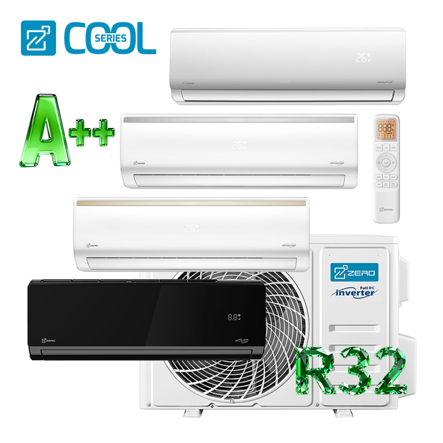 ZERO R32 A++ Wholesale 9000-24000BTU Ductless DC Mini Split Air Conditioners Inverter Smart Digital Motor Wall Mounted EU
