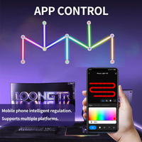 Lampe ciel étoilé Matter, 9 bandes LED RGB, montage mural, modulaire, synchronisation, gradation, contrôle à distance par application, rétroéclairage ambiant