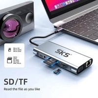 Adaptador Hub USB C 11/10/8/7/6/5/4/3 en 1 con HDMI 4K 30Hz, Carga PD, RJ45, Lector de Tarjetas VGA, Audio para Laptop