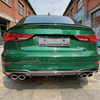Nouvel ensemble de pare-chocs arrière style RS3 pour Audi A3 8VPA Berline, fixation par boulons, ajustement universel 2017-2020, kit complet avec diffuseur et embouts d'échappement
