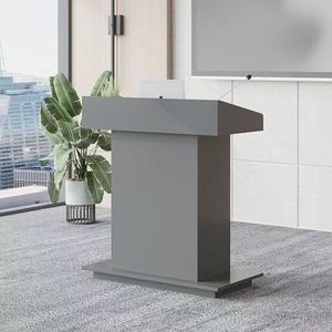 Podio de conferencias de madera multifuncional con almacenamiento para uso en oficinas, salas de reuniones y aulas. - Product Image 2