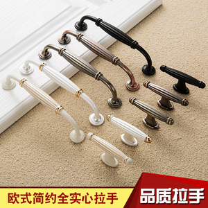 European Style Zinc Alloy Cabinet Handle Bar Shape Durable Wardrobe Furniture Drawer <b>Door</b> Pulls Ivory <b>White</b> Single Hole - Product Image 2
