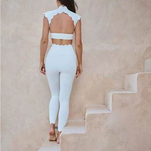 Custom Sport Set Fitness Gym Yoga Standneck Tracksuit Workout Sports Scrunch <b>Leggings</b> and Bra Set <b>Woman</b> Sport Wear Yoga Suits - Product Image 5