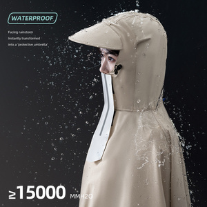 Imperméable en tissu Oxford imperméable coupe-vent classique pour adulte avec bande réfléchissante Logo bâche de voiture pour Camping Tours Long <span class=keywords><strong>Poncho</strong></span> de pluie - Product Image 3