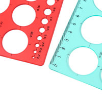 BEOCL – Lot de règles géométriques en plastique transparent coloré pour dessin et traçage de cercles, plusieurs tailles, vente en gros