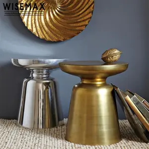 Wisemax đồ nội thất công nghiệp phong cách cổ đồ nội thất phòng khách bằng đồng kim loại vòng Bàn cà phê sofa bên bàn trà để bán