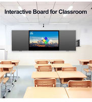 Tableau blanc interactif Android/x86 de 86 pouces, personnalisé, avec fente OPS, système double, LED 4K, tactile infrarouge 10 points, noir, grand format pour l'école