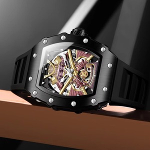 Montres mécaniques automatiques Drioshipping pour hommes, étanches, de luxe, avec bracelet en silicone, montre de sport - Product Image 4