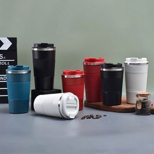 Tasse à café en acier inoxydable 304, tasse de voyage à double paroi isolée sous vide avec manchon en silicone antidérapant et résistant à la chaleur pour le bureau et la voiture - Product Image 2
