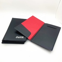 Pemegang tagihan pemeriksaan Menu restoran Checkbook Server kulit PVC hitam kustom