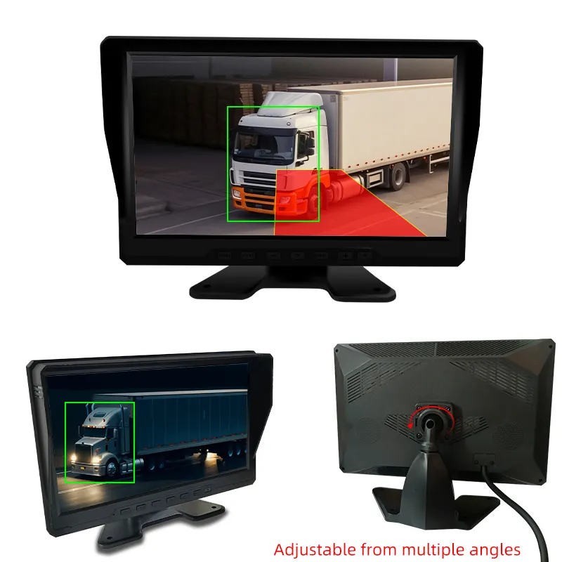 10.1Inch Key Monitor 720P AHD AI Truck Bus Car Security with Four Channels Video BSD BSM Blind Spot Monitor 360 Surround View