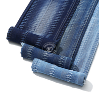 Tissu en denim jacquard bleu à couture horizontale, 80% coton, pour jeans, 10,5 oz, tissu en denim de haute qualité, vente en gros