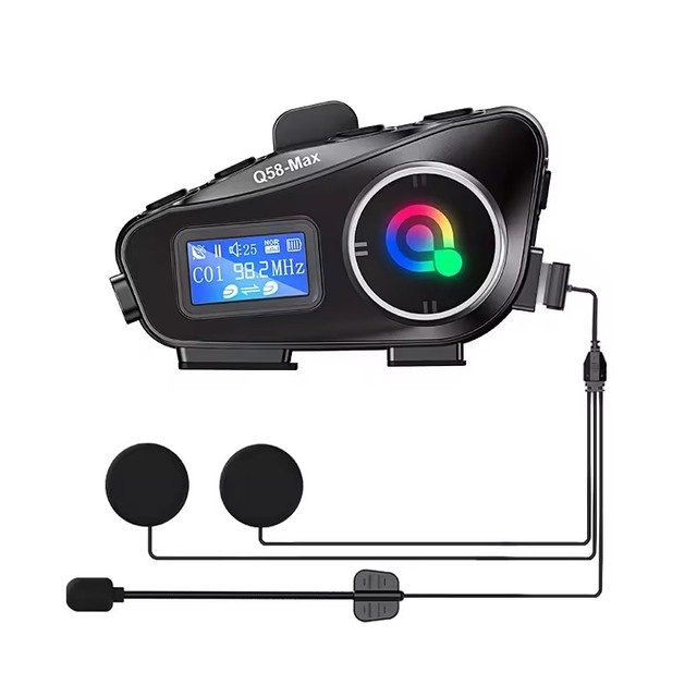 Q58 Max 500M Intercom for Helmet Intercom Motorcycle Headset for 2 Riders Motorbike Riders Wireless Helmet Headphones Speaker