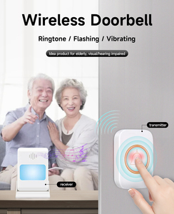 <span class=keywords><strong>Campanello</strong></span> Digitale Wireless per Non Udenti o Non Vedenti, Telecomando <span class=keywords><strong>Autoalimentato</strong></span> con Ricevitore e 3 Modalità di Promemoria, Citofono - Product Image 2