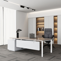 Bureau de direction moderne en bois massif avec fonction extensible pour poste de travail commercial en open space