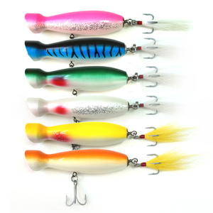 SEASKY 4 1/2 pouces pêche bois <span class=keywords><strong>bouteille</strong></span> Style Popper leurre appât artificiel 40g océan attirail pour bar rayé thon dur leurre - Product Image 6