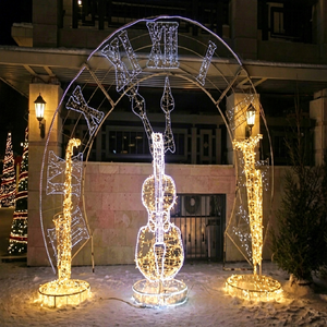 Festive Musical Instrument Light Sculptures for Resorts Theme Parks Commercial Streets and Christmas Photo Displays - Product Image 1