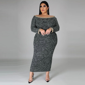 Sexy negro <span class=keywords><strong>vestidos</strong></span> de las mujeres más tamaño para Mujer plus tamaño maxi <span class=keywords><strong>vestidos</strong></span> vestido mujer grande - Product Image 2