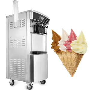 Paslanmaz çelik dondurulmuş yoğurt makinesi ticari kullanım buz makinesi fiyat yumuşak hizmet dondurma makinesi
