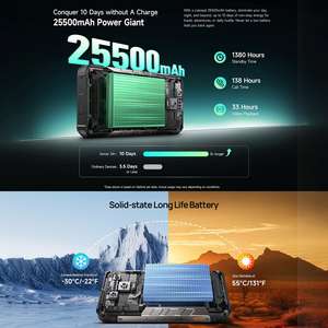 Ulefone armensity โทรศัพท์ทนทาน34 + 5G 16GB + 512GB 6.95 inch 120Hz แอนดรอยด์15 dimensity IP68 7400X IP69K มองเห็นกลางคืน - Product Image 5