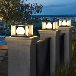 Luces LED solares para exteriores de acero inoxidable de estilo europeo, luz de cabeza de columna de calle de jardín con Control remoto impermeable IP65 - Product Image 6