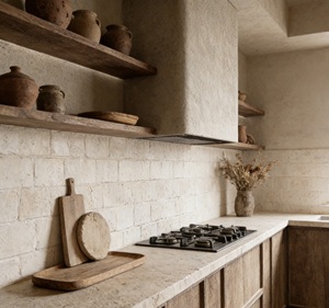 Juego de Muebles de Cocina de Madera Maciza Personalizados |   Armarios de Estilo Rústico |   Almacenamiento de Cocina de Madera Natural Elegante para Interiores Rústicos - Product Image 4