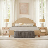 Banc rectangulaire de style bohème indien avec pompons, en tissu suédé et franges, pour bout de lit, sièges de réception d'hôtel et mariages