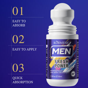 Déodorant anti-transpirant roll-on KORMESIC 50 ml pour <span class=keywords><strong>homme</strong></span>, parfum citron vert frais, longue durée 48h, marque privée, OEM personnalisé - Product Image 5