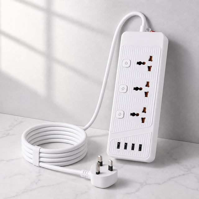 Wholesale Universal Multi-type 3-Outlet ABS Hospital Use Extension Power Socket with Overload Protection and USB Ports