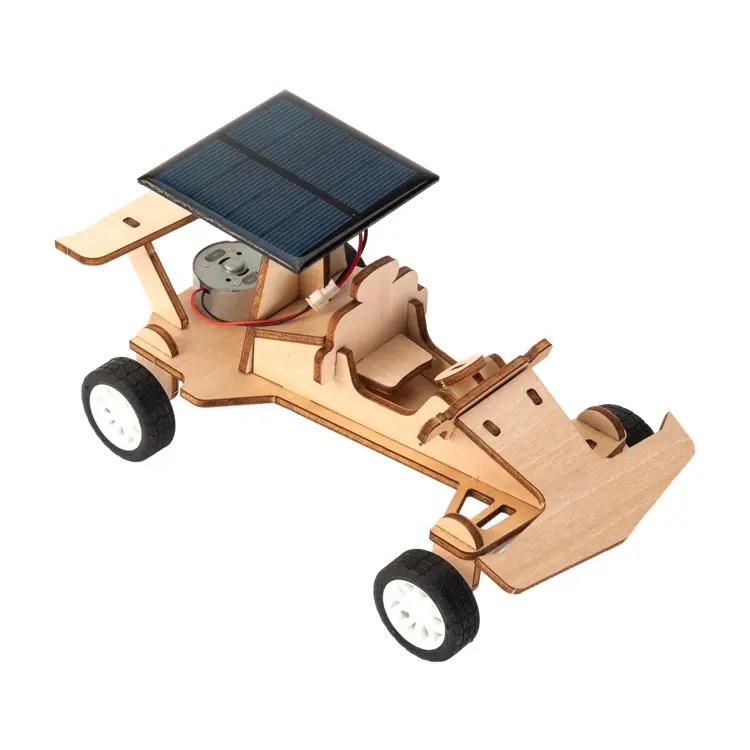 木製ソーラーカーモデルDIY教育科学プロジェクトキット